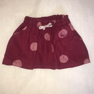 Zara Burgundy & Pink Polka Dot Skirt